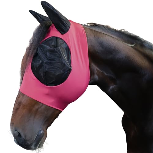 Stretch-Fit Fly Mask - color: Hot Pink, size: Horse