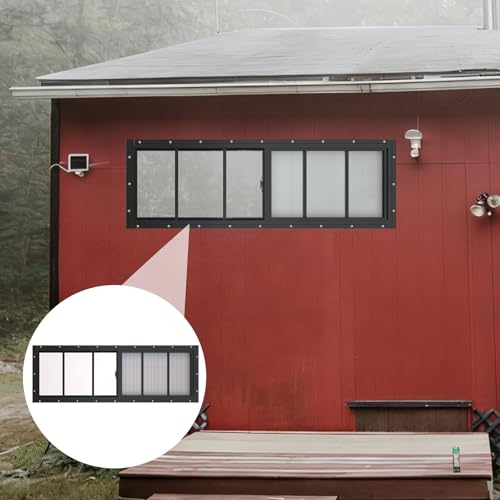 Yuzzy Shed Windows 2 Pack, 12"x36" Sliding Windows Transom Window with Tempered Glass and Removable Fiberglass Screen for Shed, Chicken Coop, Playhouse, Household, Garage, Barns (Black) - color: Black, size: 12"x36"