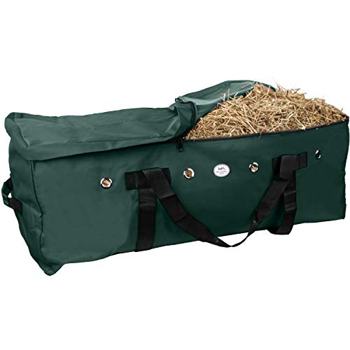 Majestic Ally 1200 D Nylon Fabric Large 44” x 20” x 16” and Extra Large 52" x 27" x21" Heavy-Duty Hay Bale Storage Bag (Hunter Green, Large) (Pack of 2) - color: Hunter Green, size: Large (Pack of 2)
