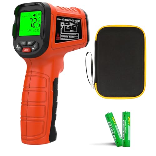58°F to 2732°F Infrared Thermometer Gun, Industrial 50:1 Ratio - color: Orange/-58°F to 2732°F-Carrying Case