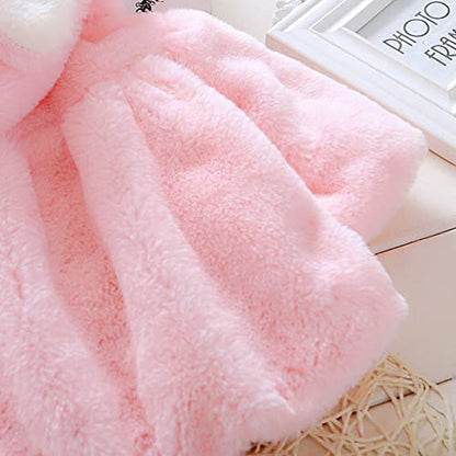 Faux Fur Coat Newborn Infant Baby Girl Jacket Cape Cloak Poncho 0-3 Years - color: Pink02, size: 2-3T
