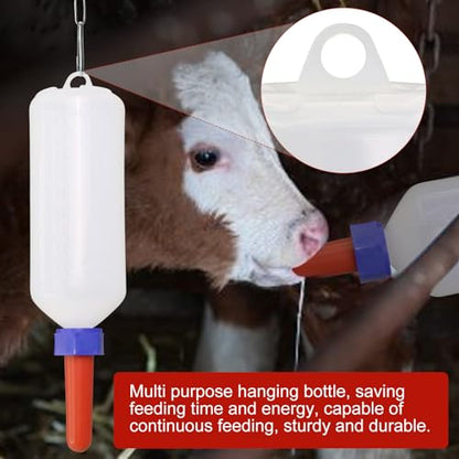 1L Calf Nursing Bottle with Rubber Screw-On Replacement Nipple
