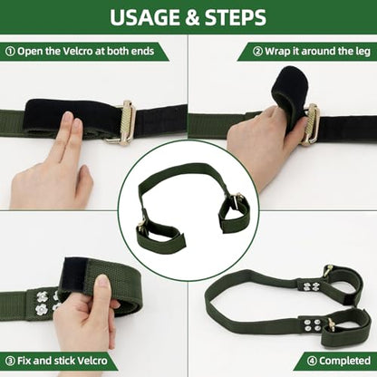 Cow Hobble Milking Restraint Adjustable Anti-Kick Cattle Hoof Binding Strap - color: GREEN