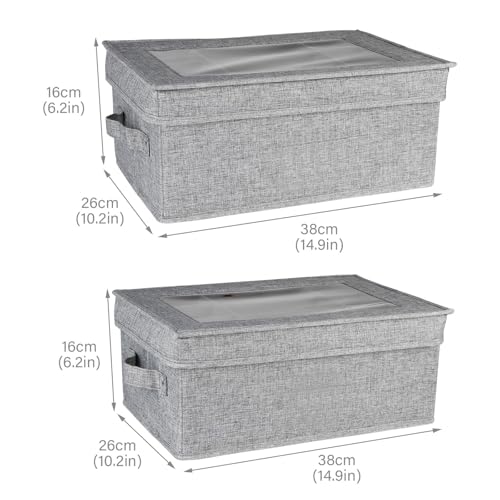 First Aid Box and Pet Frist Aid Kit Case Set, Fabric Medicine Storage Box Empty, Divided First Aid Supplies Organizer Storage with Clear Lid, Emergency Kit Storage Box for Family and Dog-Gray