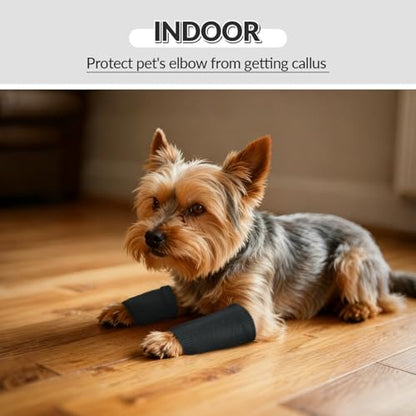 ROZKITCH 4 PCS Dog Arm Sleeve to Help Reducing Licking Scratching Elbow - color: DarkGrey, size: M-Leg Girth: 2.67in