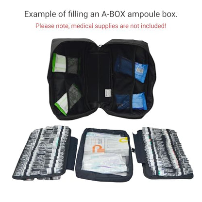 156-Slot Ampoule Case 1-10ml Medical Storage Organizer 12.6" EMT Bag Black | Padded Case Protects Fragile Vials During Transport; Clamshell Design Opens Flat for Quick Inventory and Easy Access