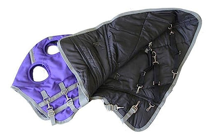 AJ Tack 1200D Waterproof Horse Hood, Purple, 300g Fill Large - size: Large