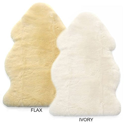 Woolino Sheepskin Luxuriously Soft Fluffy Rug for Bedroom, 100% Natural Australian Merino Wool Lambskin Baby Carpet - Flax - color: Flax
