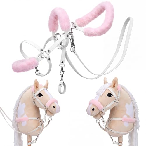 Shappy Hobby Horse Bridle Toy Accessories,White, Pink - color: White, Pink