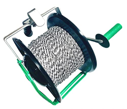 PK2 Electric Fence Polywire 6 Conductors 1312 Feet Pre-Spooled on 3:1 Standard Geared Reel - size: 1312 ft x 6 wires x 2 standard reel
