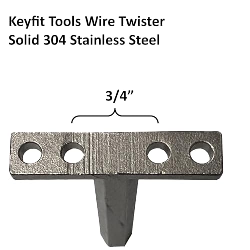 Keyfit Tools Wire Twister Fence Wire Twisting Tool Drill Power Installation Chain Link Wire Rebar Tie Up To 3/16" 7 gauge Wire ~Professional Grade 416 Heat Treated Heavy Duty Stainless Steel