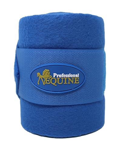 CHALLENGER 10ft Horse Grooming Leg Polo Wrap Set of 4 Soft Fleece 95R - color: Royal Blue