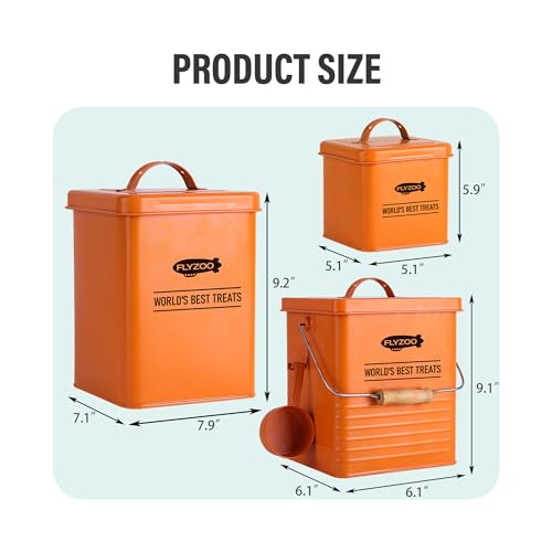 Metal Dog Food Containers, Dog Treat Snack Jars with Lids and Spoon,3 Set