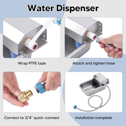 Automatic Water Dispenser for Dog, 3L Dog Water Bowl Dispenser, Stainless Steel Indoor/Outdoor Water Feeder Suitable for Dogs Livestock Chicken Horse, Easy to Clean - size: 3L