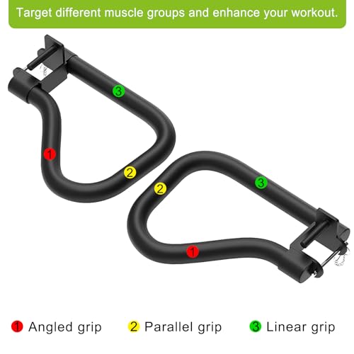 SELEWARE Dip Bar Attachment for Power Rack, 2 x 2 Tube, Multi Grip Handle - color: For 2" x 2" Rack with 1" or 1/2" Hole