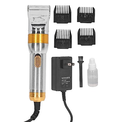 Pssopp Electric Sheep Shears Professional, 500W High Speed Adjustable Blade Grooming Clipper for Farm Shearing Silver with Anti Slip Grip Plug Powered Storage Case