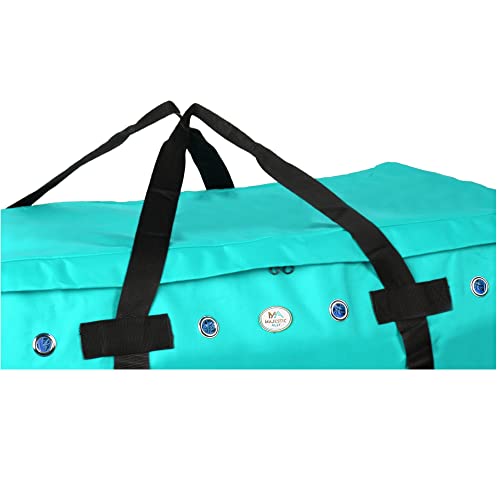 Majestic Ally 1200 D Nylon Fabric Large 44” x 20” x 16” and Extra Large 52" x 27" x21" Heavy-Duty Hay Bale Storage Bag (Turquoise, Large) - color: Turquoise, size: Large