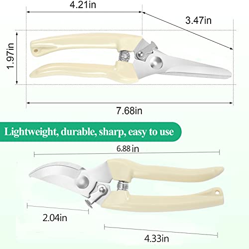 Premium garden shears, meperez pruning scissors gardening tools, pruners for flower, bushes, rose and fruit tree, use for florist, yard and orchard the plant clippers, sharp white steel anvil snips, 2 - style: Japanese