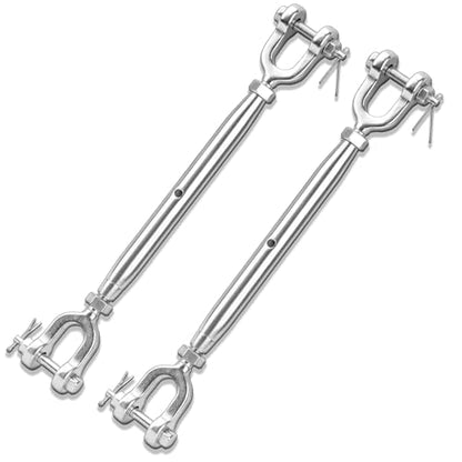 2PCS Turnbuckle, 5/16" (M8) 304 Stainless Steel Turnbuckle, 2100lbs Working Load Limit, Closed Body Jaw and Jaw Turnbuckles for Cables Wire Tensioning, Shade Sail, Clothesline, String Lights - size: 5/16in （2pcs）