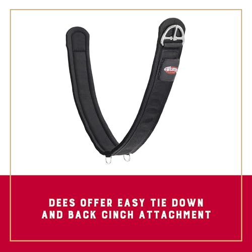 Weaver Equine Deluxe Super Horse Cinch, Anti-Slip Felt Lined Saddle Cinch Girth with Flat Buckle, Draft Horse Riding Supplies, ‎Black