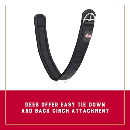 Weaver Equine Deluxe Super Horse Cinch, Anti-Slip Felt Lined Saddle Cinch Girth with Flat Buckle, Draft Horse Riding Supplies, ‎Black