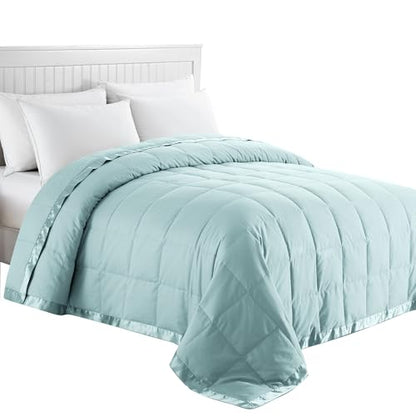 puredown® Blankets King Size - Soft Lightweight Down Blanket for Bed, Cozy Warm Luxury Bed Blanket with Satin Trim, Blue (108"X90") - color: 04 Blue, size: King