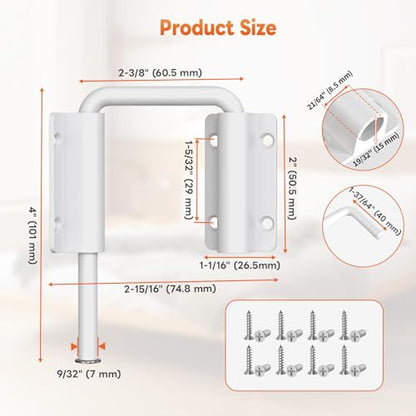 Upgraded Sliding Door Loop Lock, Gate Latches, White - color: White-1PC