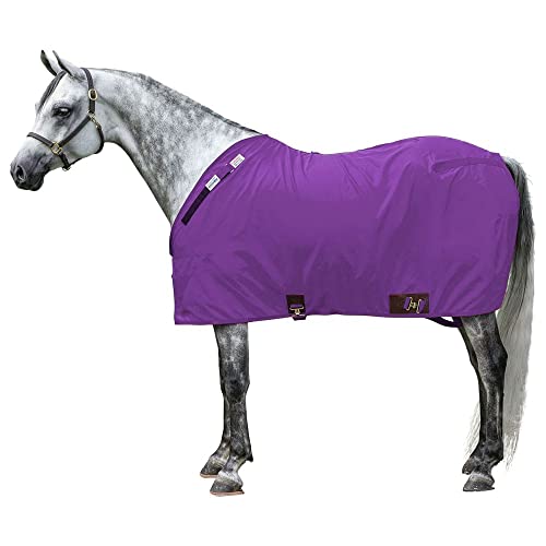 Dura-Nylon Horse Stable Sheet | Ultimate Comfort & Protection Horse Sheet | Keeps Coats Smooth & Shiny - color: Purple, size: Horse Size 72, style: Cutback | Closed Front | Legstrap