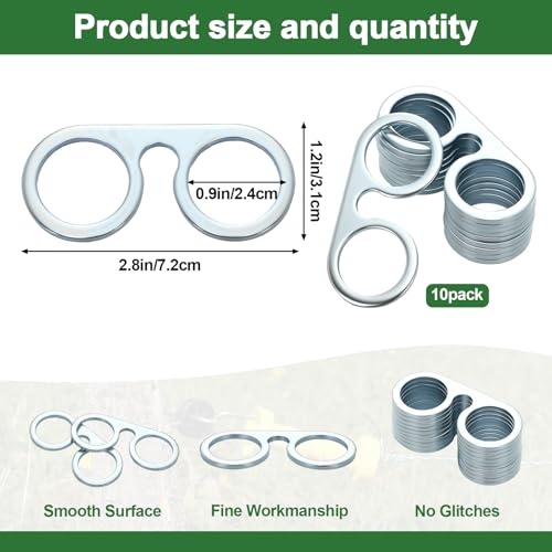 10 Pcs T-Post Electric Fence Gate Hook Heavy Duty Eyelet,Sliver - color: Silver