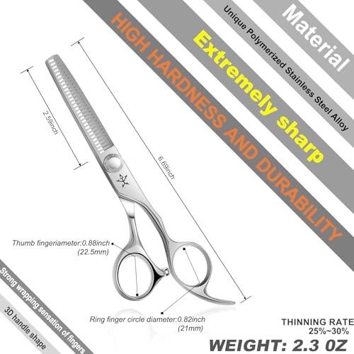 High-end Professional Hair Scissors Thinning Shears Barber Hair Cutting Teeth Shears Hairdressing Texturizing Scissor 6 Inch Stainless Steel Alloy For Women Men Kids Salon Hairdresser & Home - size: 6 Inch, style: Thinning Shears