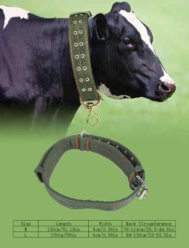 Adjustable Nylon Thickened Cattle Collar with 2 Rows Metal Buckle
