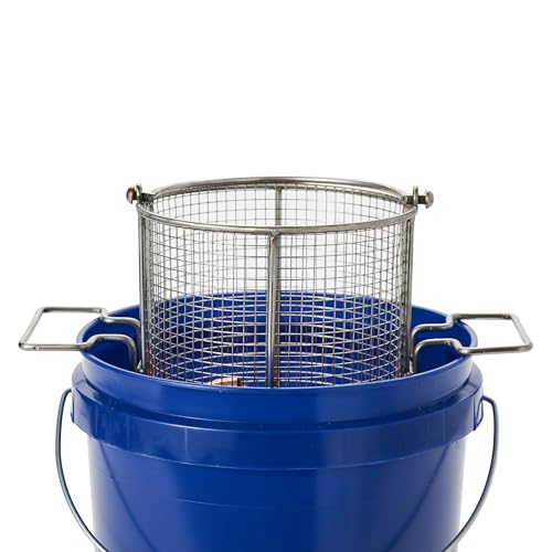Dip N’ Drain – Stainless Steel Part Cleaning Strainer Basket for 2-Gallon Buckets (Bucket Not Included) | 1/4″ Mesh, Swing Handle, Great for Mechanics, Auto Parts, Garage, Shop & Home Cleaning - size: 2 Gal. 1/4" Mesh - No Bucket