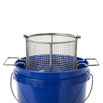 Dip N’ Drain – Stainless Steel Part Cleaning Strainer Basket for 2-Gallon Buckets (Bucket Not Included) | 1/4″ Mesh, Swing Handle, Great for Mechanics, Auto Parts, Garage, Shop & Home Cleaning - size: 2 Gal. 1/4" Mesh - No Bucket