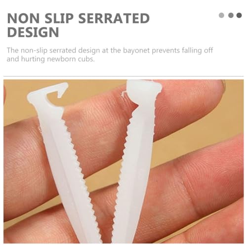 POPETPOP Umbilical Cord Clips Set Umbilical Nursing Clamps for Piglets Livestock Breeding Tools Whelping Kit with Scissors Non-Slip Serrated Clamp for Newborn Piglets 5.90 X 2.75 X 0.39 in