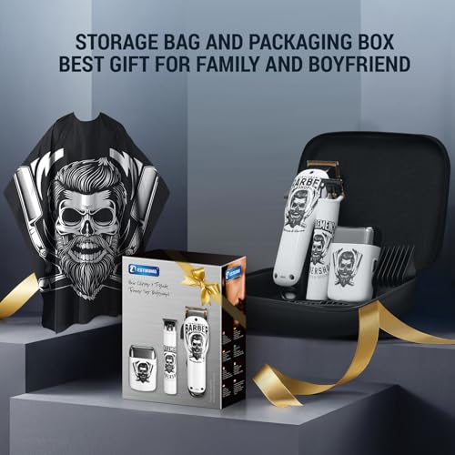 BESTBOMG® Hair Clippers for Men, Clipper, Trimmer & Shaver Set, BS-Y4T9 - color: White-3
