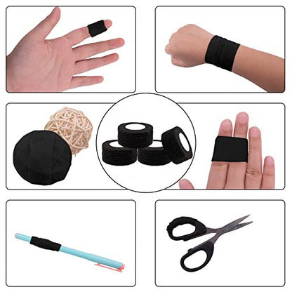 BQTQ 50 Rolls Self Adhesive Bandage Wrap 1 inch Self Adherent Tapes(Black) - color: Black, size: 1 Inch