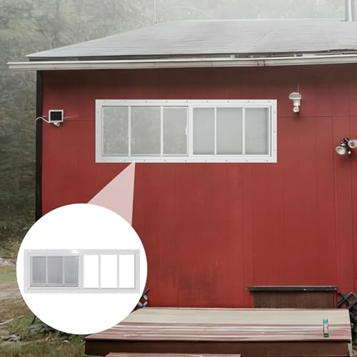 Yuzzy Shed Windows 2 Pack, 12"x36" Sliding Windows Transom Window with Tempered Glass and Removable Fiberglass Screen for Shed, Chicken Coop, Playhouse, Household, Garage, Barns (White) - color: White, size: 12"x36"