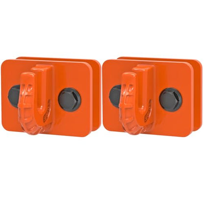 Insaga 3/8" Tractor Bucket Hooks - 2 Pack Forged Steel Bolt-On Grab Hooks - color: Orange-2Pack