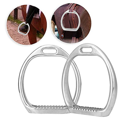 Acouto 1Pair of Aluminum Kids Lightweight Stirrups Pad Equestrian Sports Horse Riding Saddle S Stirrups and Leathers 545 Child Stirrup Irons Kid Kids English Mini Saddle