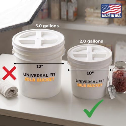 Gamma2 Seal Bucket Lid Pet Food Storage Container, 10", White - size: 10 In