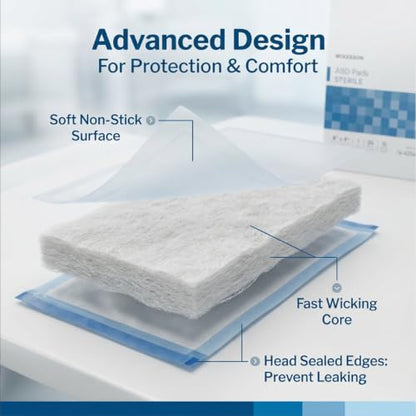 McKesson Sterile ABD Pads, Non Stick Gauze Dressing, 8 x 10 in, 48 ct