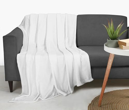 Utopia Bedding Ultra Soft Fleece Bed Blanket Throw Size White (50x60 Inch) - color: White, size: Throw (50x60 Inch)