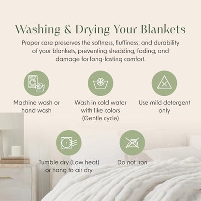 Springtree Home Luxury Micro Plush Throw Blanket | Thick Faux Fur | White | Lily Collection | 50" x 60" | White Blanket | Ultra Plush - color: White Cloud, size: 50" x 60" (Medium)