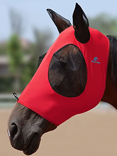 Mask Tech 5 Pieces Horse Fly Masks with Ears, Stretchy Elastic Mesh Fly Masks, 3D Eye Clearance, UV Protection-Large,Combo 25 - color: Combo 25, size: Large