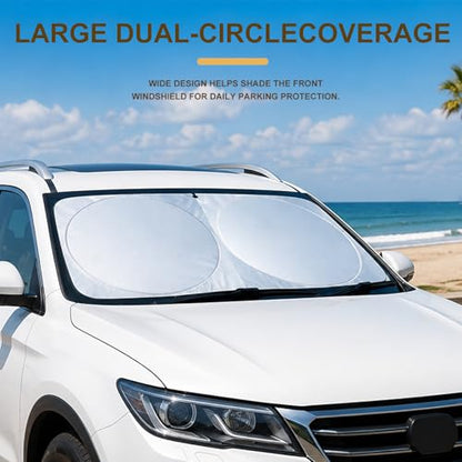Car Windshield Sunshade, Front Window Heat Blocker Automotive Sun Screen, Foldable Sun Visor Cover Vehicle Front Windshield Shades for UV Protection, Car Accessories (Small) - color: S(150*70cm)