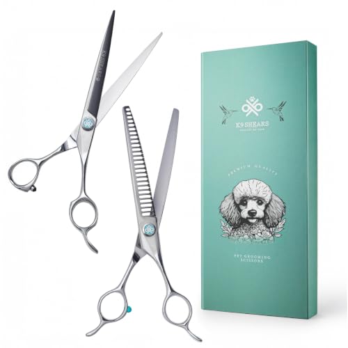 7" Dog Grooming Scissors Set – VG10 Straight & 70% Chunker Shears | Premium VG10 Japanese Steel, Scissors for Dogs & Cats, Razor-Sharp Precision, Lightweight Ergonomic Design - size: 7" Set