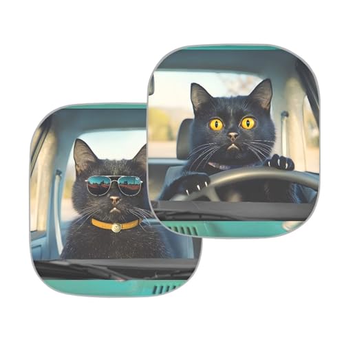 Fashion Cat Car Interior Accessories Sun Protection Easy to Install Automotive Windshield Sunshades Keep Cool UV Rays Protection for Most Sedan Truck Van 28.5 x 25.5 inches - color: Fashion Cat