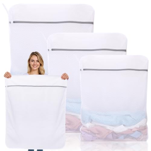 Dntorx 3 Pack X-Large + XX-Large + XXX-Large Mesh Laundry Bag for Delicates - size: X-Large + XX-Large + XXX-Large