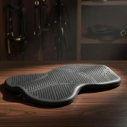 Menolana Silicone Gel Saddle Pad with Ventilation, Washable Non Slip Western/English Riding Saddle Pad for Horses