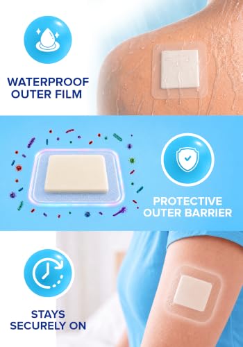 40Pcs Silicone Foam Dressing | 3x3 Bed Sore Bandages | Wound Care FSA&HSA - size: 3x3 40ct